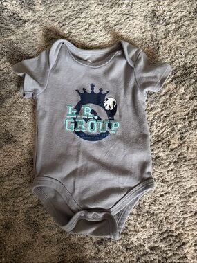 LRG Gray Short-Sleeve Bodysuit with Blue & Teal Graphic